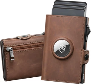 Portafoglio Airtag Vera Pelle Con Grande Capacità Pop up Porta Carte Di Credito - Foto 1 di 12