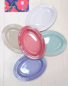 LE CREUSET Oval Mini Plate Multicolor Stoneware Set of 5 French Pastel NIB Japan - Picture 1 of 6