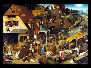 Die niederländischen Sprichwörter Der blaue Umhang Pieter Brueghel der Ältere Gemälde Poster Kunst - Bild 1 von 1