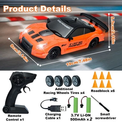 Coche a la deriva RC, coches de control remoto de alta velocidad regalo de Navidad para niños niños Foto 1 de 4