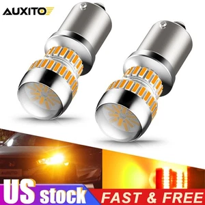 2x No Hyper Flash 1156 7506 LED Turn Signal Lights Bulbs Amber 54-SMD P21W BA15S - Picture 1 of 12