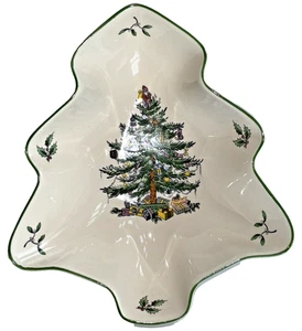 Spode ÁRBOL DE NAVIDAD en forma de árbol tazón para servir baratija plato de caramelo ¡perfecto! - Imagen 1 de 9