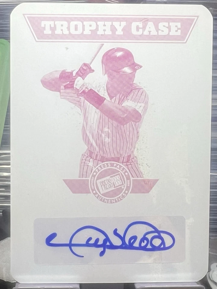 2024 Press Pass Gary Sheffield placa magenta 1/1 estojo troféu automático Yankees - Imagem 1 de 4