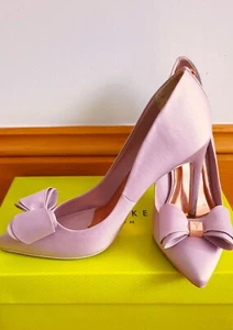 Ted Baker Azeline Lilac Pale Purple Bow Evening Shoes/Heels Uk 6 Eu39 *Dress Lst - Picture 1 of 13