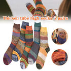 5 Pairs Winter Nordic Wool Blend Cashmere Thick Warm Knitted Thermal Crew Socks
