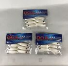 Lot Of 3 D.O.A CAL Series Pearl White Swimbait Tail 5" Soft Fishing Lure Bait