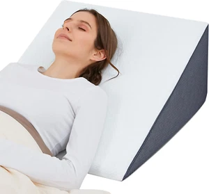 Bed Wedge Pillow for Sleeping, 10" 24" 24" Triangle Pillow Wedge, Cooling Memory - Picture 1 of 12