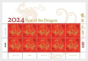 Jersey 2024 china chinese Lunar Year DRAGON astrology zodiac 10v mnh FULL