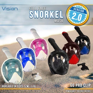 V.2 180 Anti-Fog Swimming Full Face Mask Surface Diving Snorkel Scuba for GoPro - Picture 1 of 11