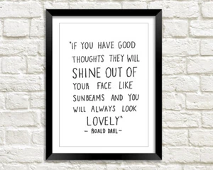 ROALD DAHL KUNSTDRUCK: 'Always lovely aussehen' Zitat aus Twits Story - Bild 1 von 2