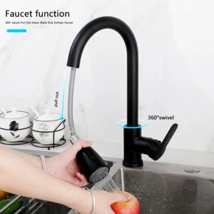 Grifo mezclador lavabo lavabo con botón pulsador negro para baño/cocina EE. UU. - Imagen 1 de 10