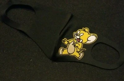 FACE MASK TOM JERRY FABRIC Washable Print Fabric make USA  - Image 1 of 2