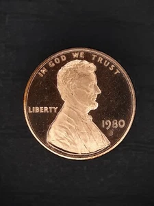 1980 S Proof Lincoln Memorial Cent circulated /#43 - Picture 1 of 2