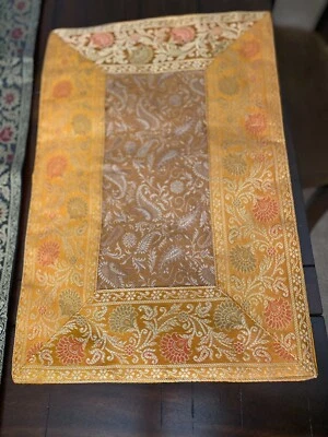 Gold Table Placemat Table Decor Silk Brocade Mat 12 X 18 Inch Mat Paisley Decor - Image 1 of 4