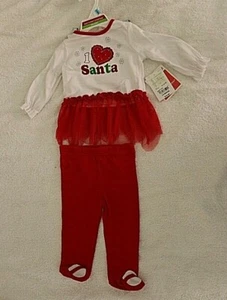 Okie Dokie Christmas outfit with tulle netting skirt/top size 3-6 or 6-9 mo  - Picture 1 of 1