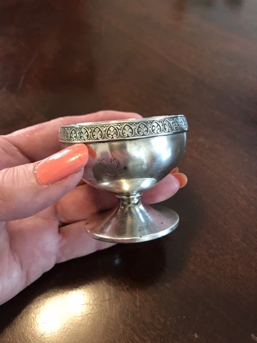 Antique Sterling Silver Master Salt Cellar Pedestal Hallmarks Cover