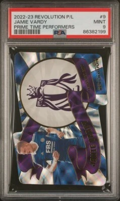 2022-23 Revolution Premier League Prime Time Performers Jamie Vardy #9 PSA9 POP1 - Image 1 of 2