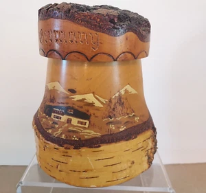 Holz Bierstein Berghütte Birke Scharnier Deckel Germany Chalet - Bild 1 von 5