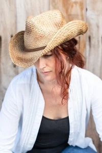 Sombrero de Vaquero Unisex Estilo Vintage - Paja Marrón Con Ala Formable - Imagen 1 de 2