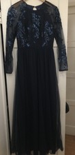Chi chi London Navy Sequin Mish Saskia Ball Gown size 10
