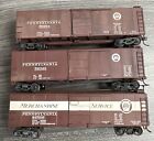 HO Scale 40’ Single Door Boxcars - Pennsylvania RR - Lot of 3 No Boxes PreOwned