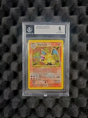 1999 Pokemon Charizard Base Set #4/102 Holo Unlimited Rare BGS 6 Ex-Mt Centered - Image 1 of 3