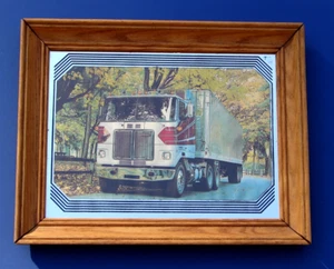 1979 Semi Truck 18 Wheeler CB Mirrored Carnival Prize Glass White Road Commander - Picture 1 of 8