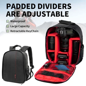 Travel Camera SLR DSLR Backpack Waterproof Bag Rucksack Bag Backpack Case UK - Picture 1 of 8