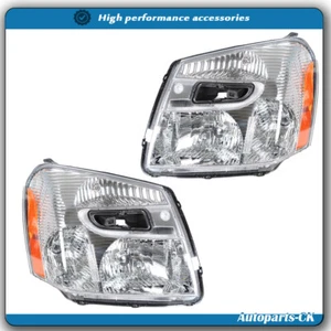 Fit For Chevy Equinox 2005-2009 Headlights Headlamp Left+Right Side Chrome Clear - Picture 1 of 9