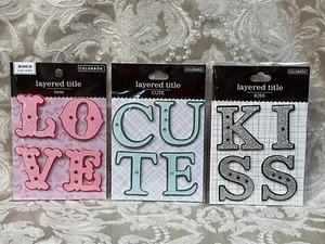 Colorbok CUTE LOVE KISS GLITTER CHIPBOARD LETTERS Craft Sticker Set - Picture 1 of 2