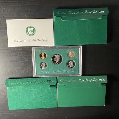 Mint Proof Sets 1994, 1995, 1996 San Francisco Mint With COA. - Image 1 of 4