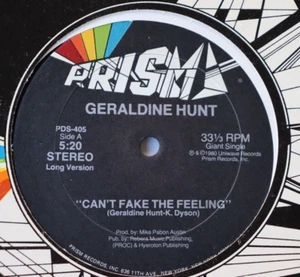 Excellent GERALDINE HUNT Can't Fake The Feeling 12" PRISM Disco 1980 - Picture 1 of 3