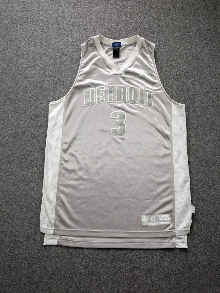 Camiseta deportiva REEBOK NBA BEN WALLACE Detroit PISTONS edición plateada baloncesto talla XL Foto 1 de 4