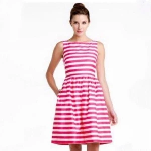 Size 0 Lilly Pulitzer Azalea Pink and White Striped Eryn Dress Fit and Flare - Picture 1 of 8