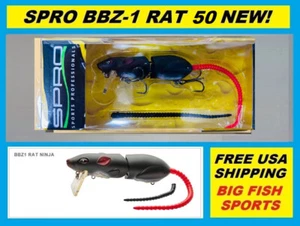 SPRO BBZ-1 RAT 50 Topwater Lure NINJA COLOR NEW! FREE USA SHIPPING! #SRT50Z1NNJ - Picture 1 of 3