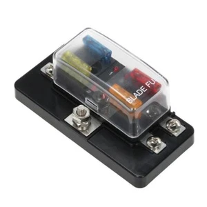 4 Ways Blade Fuse 12V 24V Car Boat Fuse Box Holder W/ Power Panel Board Camper - Picture 1 of 6