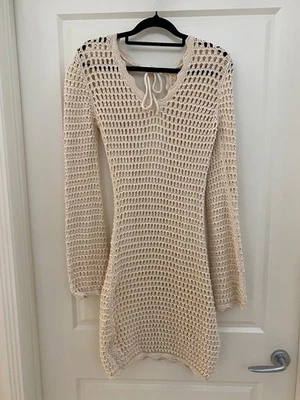 COTTON ON CROCHETED/ OPEN KNIT CREAM DRESS SIZE S - P - image 1 of 4