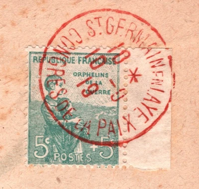 FRANCE (WW1) PEACE CONFERENCE Cover 1919 RED *CONGRES DE LA PAIX* CDS PX283 - Image 1 of 4