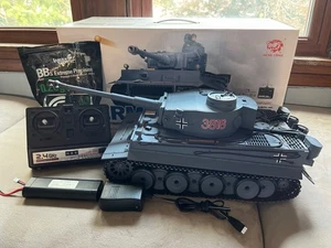 HENGLONG WWII GERMAN TIGER TANK I RC CONTROL TANK Runs Great! - Picture 1 of 22