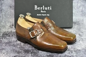 Zapatos de cuero pátina marrón oscuro Berluti Ultima Collection para hombre 7,5 EE. UU. usados - Imagen 1 de 11