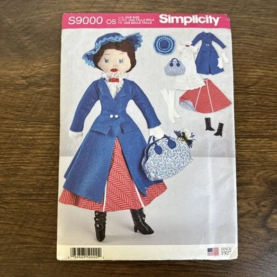Simplicity R10363 / 9000 Mary Poppins 17" Stuffed Rag Doll & Clothes Toy Pattern - Image 1 of 4