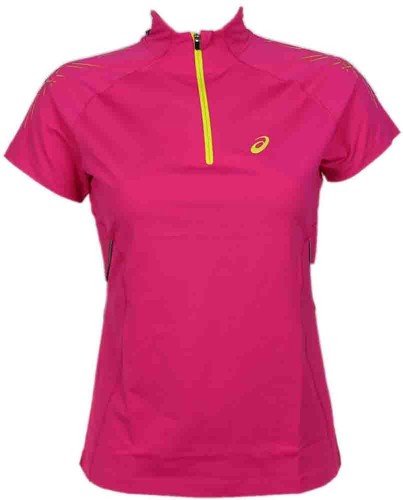 Pullover mezza zip ASICS Speed muscolo interno manica corta donna rosa casual esterno