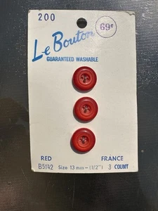 Vintage Le Bouton #200 glänzend rote Knöpfe - Bild 1 von 1