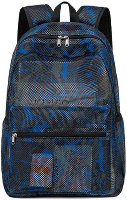 Mochila de malla semitransparente para niñas niños bolsa de libros escolar transparente Foto 1 de 4