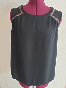 Color Block Top Sleeveless Black - Picture 1 of 8