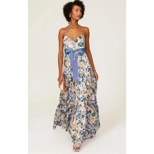 Badgley Mischka Floral Dress Womens 0 Cottagecore Coquette Bridgerton Wedding - Picture 1 of 11
