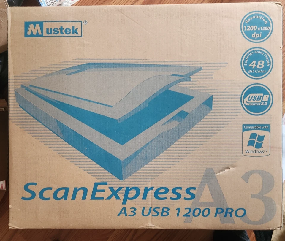 Mustek Scan Express A3 1200 Pro USB Large Format Scanner Ships In Original Box - Image 1 of 3