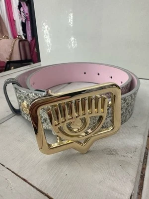 Chiara Ferragni Cintura In Vera Pelle Donna Woman Argento CF24 - Immagine 1 di 4