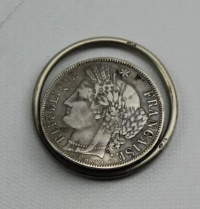 Vintage Home Made Silver Frank Money Clip Silver 1870 - Picture 1 of 3