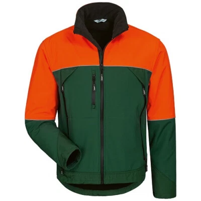 ELYSEE® WALDARBEITER SOFTSHELL-JACKE *SANDDORN* grün/orange Forst Arbeit M-4XL